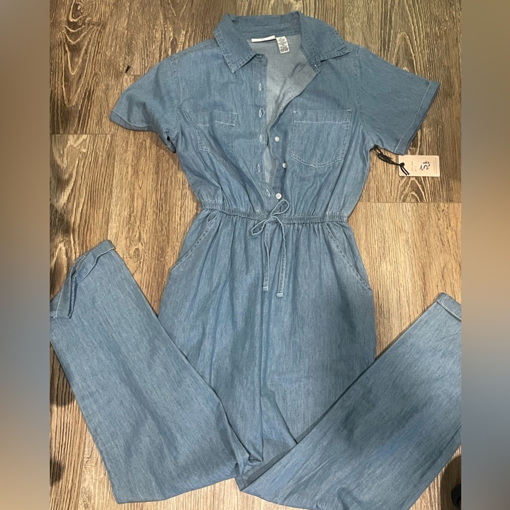 Denim full jumpsuit
